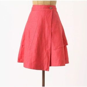 Anthropologie Silk & Linen Skirt